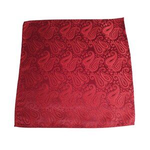Elegant Red Paisley Pocket Square Formal Silk Accessory Suit Wedding Prom Gift